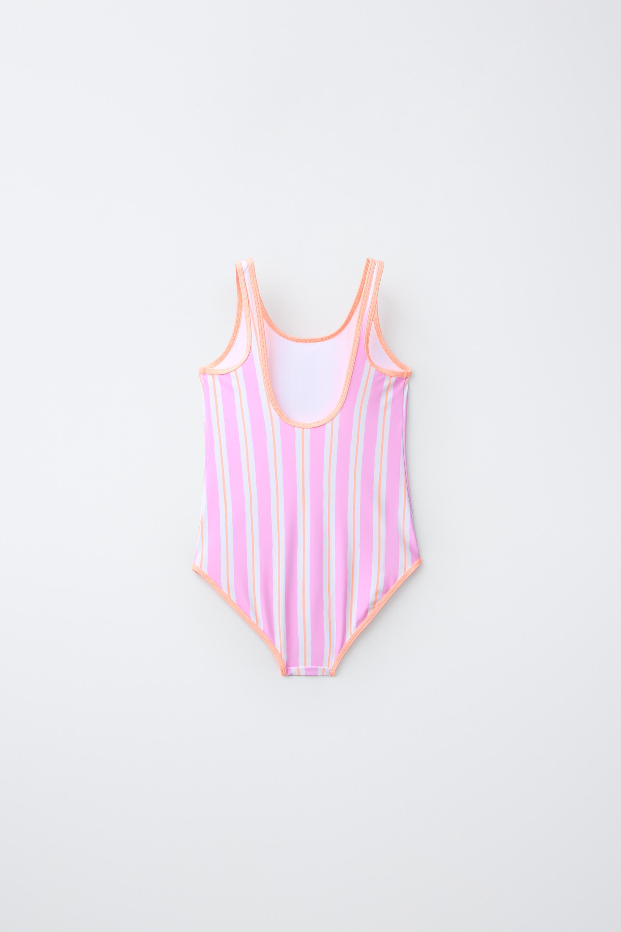 6-14 YEARS/ STRIPED SWIMSUIT